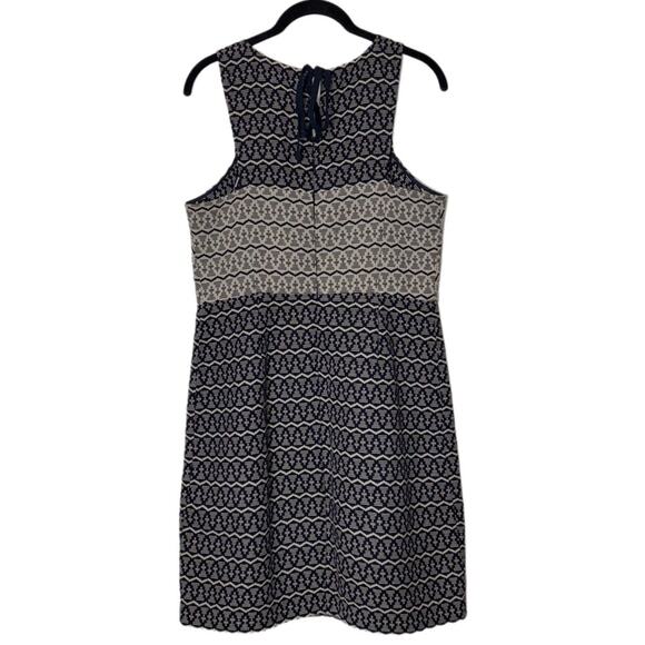 Ann Taylor Loft Shift Dress Woman's 6 Tapestry Geometric Ikat Print Navy Blue - Picture 2 of 16